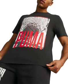 Мужская футболка с короткими рукавами и рисунком Hoops Puma