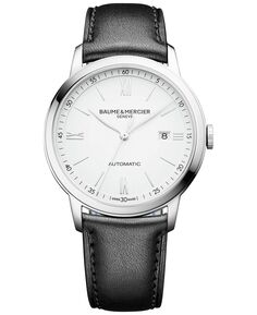 Мужские швейцарские автоматические часы Classima с черным кожаным ремешком 42 мм M0A10332 Baume &amp; Mercier