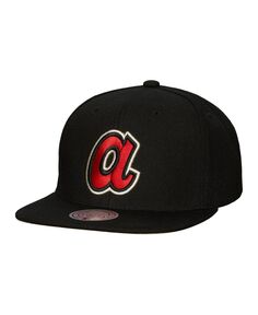 Черная мужская шляпа Snapback Atlanta Braves Cooperstown Collection True Classics Mitchell &amp; Ness
