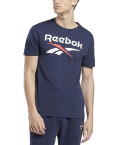 Мужская облегающая футболка Identity с большим логотипом и короткими рукавами Reebok