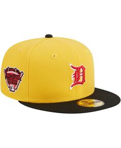 Мужская желто-черная приталенная шляпа Detroit Tigers Grilled 59FIFTY New Era