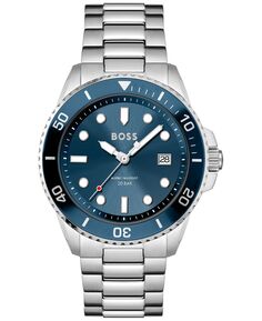Мужские часы Ace серебристого цвета с браслетом из нержавеющей стали, 43 мм BOSS