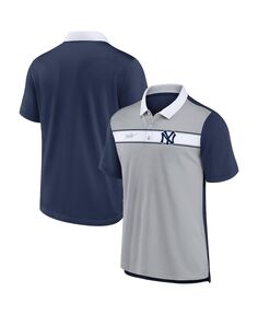 Мужская серо-темно-синяя рубашка-поло в полоску New York Yankees Nike