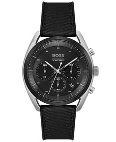 Мужские кварцевые модные часы с хронографом, черные силиконовые черные тканевые часы 44 мм BOSS