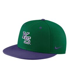 Мужская зеленая приталенная бейсболка Kansas State Wildcats Aero True Baseball Performance Nike