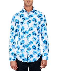 Мужская рубашка на пуговицах стандартного кроя без утюга Performance Stretch с цветочным принтом Society of Threads