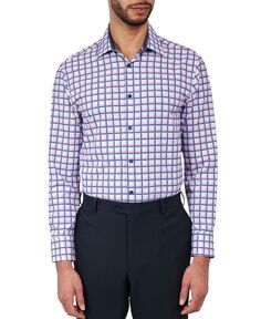 Мужская приталенная классическая рубашка в клетку с эластичным охлаждающим принтом ConStruct