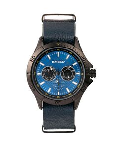 Кварцевые часы Dixon из натуральной кожи синего цвета 43 мм Breed