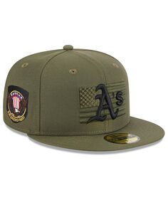 Мужская зеленая приталенная кепка Oakland Athletics ко Дню вооруженных сил 2023 59FIFTY New Era