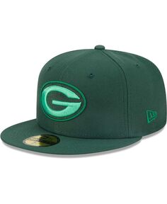 Мужская зеленая приталенная шляпа Green Bay Packers Monocamo 59FIFTY New Era