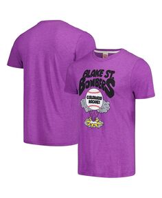Мужская фиолетовая футболка Colorado Rockies Blake St. Bombers Tri-Blend Homage