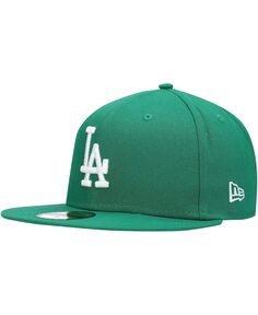 Мужская зеленая приталенная шляпа с логотипом Los Angeles Dodgers белая 59FIFTY New Era