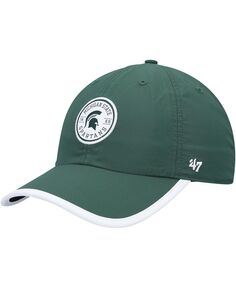 Мужская зеленая регулируемая шляпа Michigan State Spartans Microburst Clean Up &apos;47 Brand