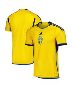 Мужская желтая домашняя майка сборной Швеции 2022/23, реплика adidas