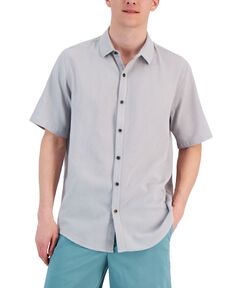Мужская рубашка с однотонным фактурным рисунком с короткими рукавами Alfani