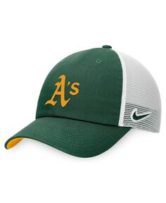 Мужская зелено-белая регулируемая кепка дальнобойщика Oakland Athletics Heritage86 Nike