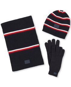Мужской комплект шапки, шарфа и перчаток в полоску Global Stripe Tommy Hilfiger