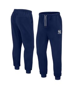 Мужские и женские темно-синие джоггеры из супермягкого флиса New York Yankees Fanatics Signature