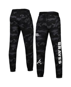 Мужские черные брюки для бега с камуфляжным принтом Atlanta Braves New Era