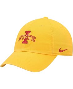 Мужская золотистая регулируемая кепка с логотипом Iowa State Cyclones Heritage86 Nike