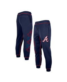 Мужские темно-синие брюки-джоггеры с разрезом Atlanta Braves Team New Era