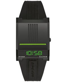 Мужские часы Computron D-Cave Digital с черным силиконовым ремешком, 31 мм Bulova