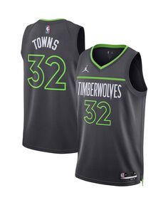 Мужская брендовая майка Karl-Anthony Towns Charcoal Minnesota Timberwolves 2022/23 Statement Edition Swingman Jordan