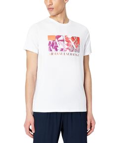 Мужская футболка узкого кроя с цветочным принтом и логотипом Armani Exchange