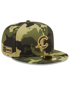 Мужская камуфляжная кепка Chicago Cubs ко Дню вооруженных сил 2022, полевая шляпа 59Fifty New Era