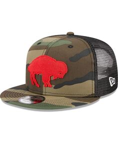 Мужская камуфляжная кепка Buffalo Bills Throwback Main Trucker 9FIFTY Snapback Hat New Era