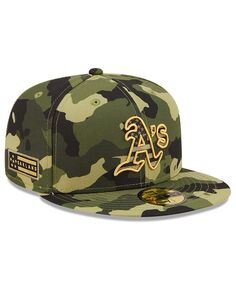 Мужская камуфляжная кепка Oakland Athletics ко Дню вооруженных сил 2022, полевая шляпа 59Fifty New Era