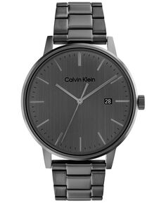 Серые часы-браслет из нержавеющей стали 43 мм Calvin Klein