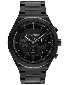 Мужские черные часы-браслет из нержавеющей стали 44,5 мм Calvin Klein