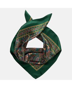 Эспада - Шелковый шейный платок для мужчин - Зеленый Elizabetta