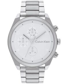 Мужские многофункциональные серебристые часы-браслет из нержавеющей стали, 44 мм Calvin Klein