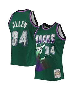 Мужская майка Рэй Аллен Грин Милуоки Бакс 1996-97 годов Hardwood Classics 75th Anniversary Diamond Swingman Mitchell &amp; Ness