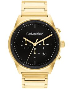 Мужские золотистые часы-браслет из нержавеющей стали 44 мм Calvin Klein