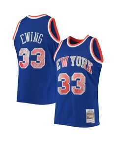 Мужская синяя майка Патрика Юинга New York Knicks 1991-92 Hardwood Classics Diamond Swingman, посвященная 75-летнему юбилею Mitchell &amp; Ness