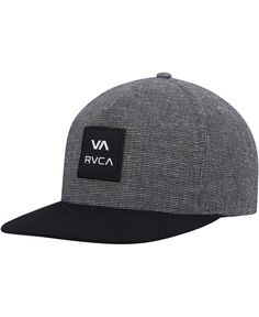 Мужская квадратная шляпа Snapback серо-черного цвета с меланжевым отливом RVCA