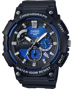 Мужские часы с хронографом, черный полимерный ремешок, 53,5 мм Casio