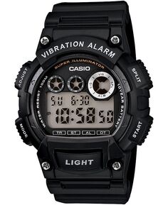 Мужские цифровые часы с черным полимерным ремешком, 44 мм Casio