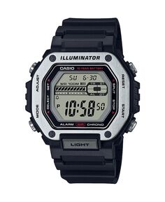 Мужские цифровые часы из черной смолы 47,2 мм, MWD110H-1AV Casio