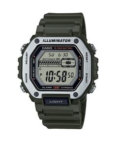 Мужские цифровые часы из зеленой смолы, 47,2 мм, MWD110H-3AV Casio