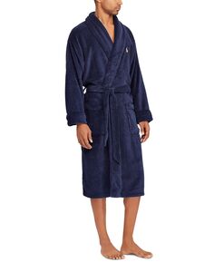 Мужская одежда для сна, мягкое хлопковое кимоно, велюровый халат Polo Ralph Lauren