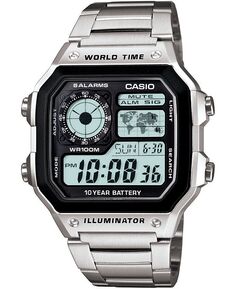 Унисекс цифровые часы-браслет из нержавеющей стали 39,5 мм Casio