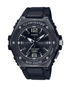 Мужские часы из черной смолы с тремя стрелками, 49,6 мм, MWA100HB-1AV Casio