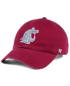 Мужская регулируемая шапка малинового цвета Washington State Cougars Clean Up &apos;47 Brand
