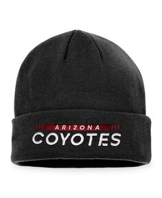 Мужская фирменная черная вязаная шапка Arizona Coyotes Authentic Pro Rink с манжетами Fanatics
