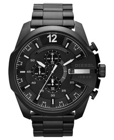 Мужские часы-хронограф с черным браслетом из нержавеющей стали с ионным покрытием, 51 мм, DZ4283 Diesel