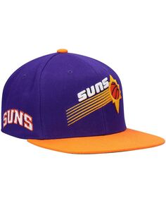 Мужская классическая бейсболка Snapback Phoenix Suns фиолетового и оранжевого цвета из твердой древесины Mitchell &amp; Ness